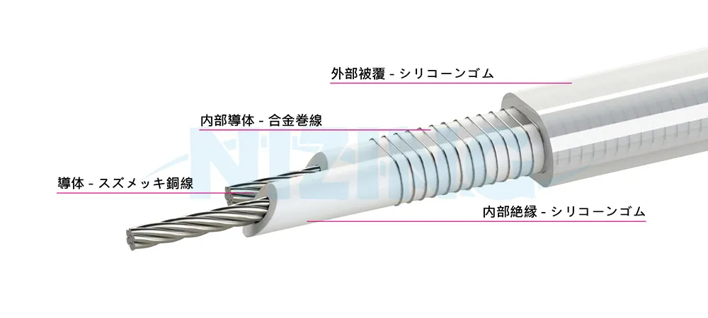 PHC並列加熱ケーブルは、電気毛布、加熱衣類、医療用呼吸回路などに適しています。