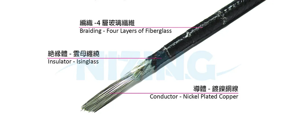 MG-5107 450C 高溫線適用於各種家用電器、照明燈具、工業機器、電熱製品、原料熔爐等高溫場所之配線。