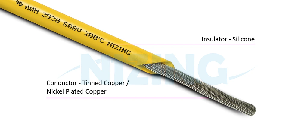 UL3530 Silicone Wire is suitable for wiring in various high-temperature or precision eco-friendly environments, including household appliances, lighting fixtures, industrial machines, electric heating products, raw material furnaces, robotic arms, AI data centers, electric vehicles (EVs), medical equipment, precision electronic instruments, 5G, and high-speed communication devices.

Conductors with a diameter below 0.38 mm are made of nickel-plated copper, while conductors with a diameter of 0.38 mm and above are made of tin-plated copper.