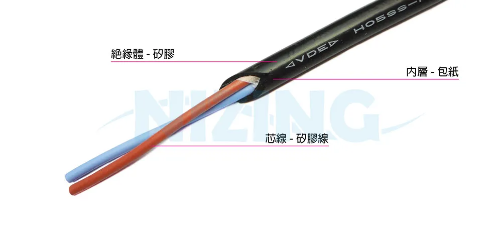 VDE-H05SS-F 矽膠多芯線適用於各種家用電器、照明燈具、工業機器、電熱製品、原料熔爐、機械手臂，AI Data Center, EV電動車、醫療設備、精密電子儀器 、5G、高速通訊設備等高溫或精密環保場所之配線。