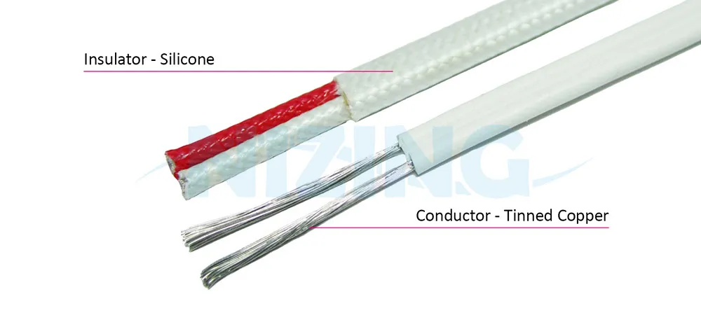 VDE-REG-NR-103874 Side-By-Side Silicone Wire is suitable for fields that require high temperature endurance. Application ranges from household appliances, lighting devices, to industrial machines, and high-temperature furnaces.