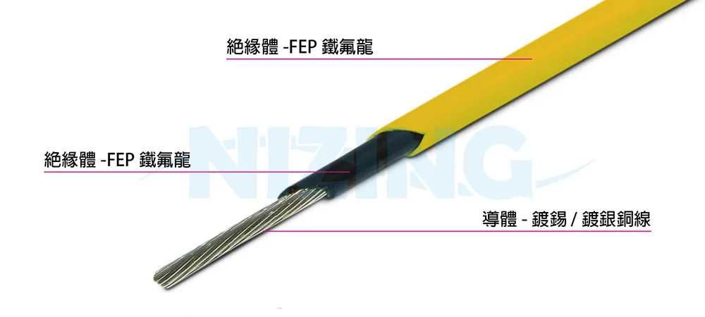 UL10447 FEP鐵氟龍線適用於各種家用電器、照明燈具、工業機器、電熱製品、原料熔爐等高溫場所之配線。