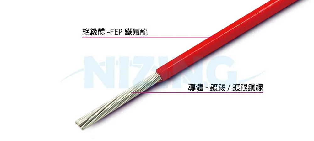 UL10491 FEP鐵氟龍線適用於各種家用電器、照明燈具、工業機器、電熱製品、原料熔爐等高溫場所之配線。