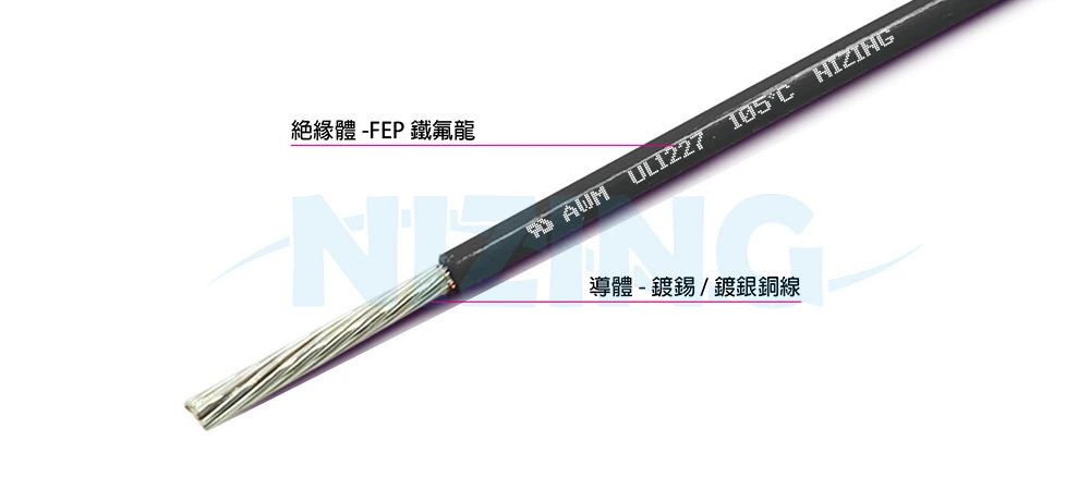 UL1227 FEP鐵氟龍線適用於各種家用電器、照明燈具、工業機器、電熱製品、原料熔爐、儲能系統、光通訊、AI機器人、矽光子通訊，船舶、航太、軍工、自動化設備等高溫或精密環保場所之配線。